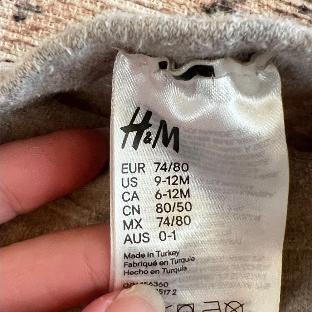 H&M Soft light brown and oatmeal tights for baby 9-12 months